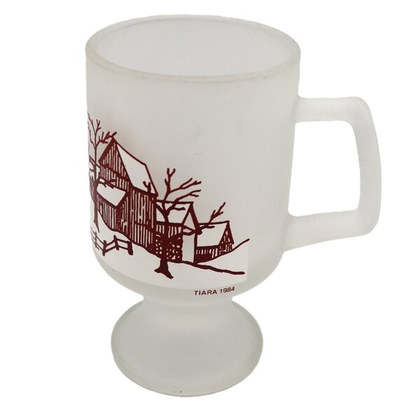 Vintage 1984 Tiara Satin Frosted Decorated Pedestal Mug - Picture 8 of 10